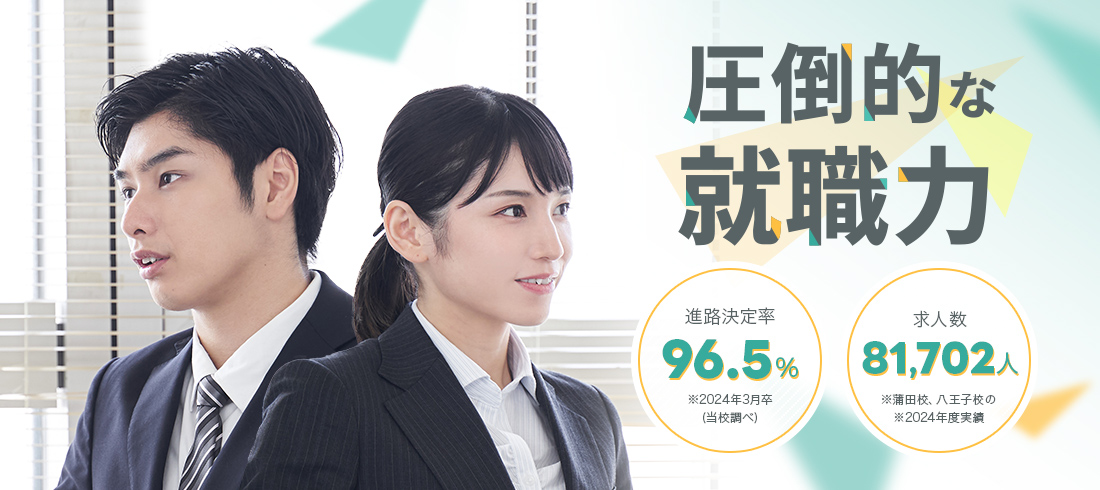 圧倒的な就職力　進路決定率96.5％　求人数81,702人