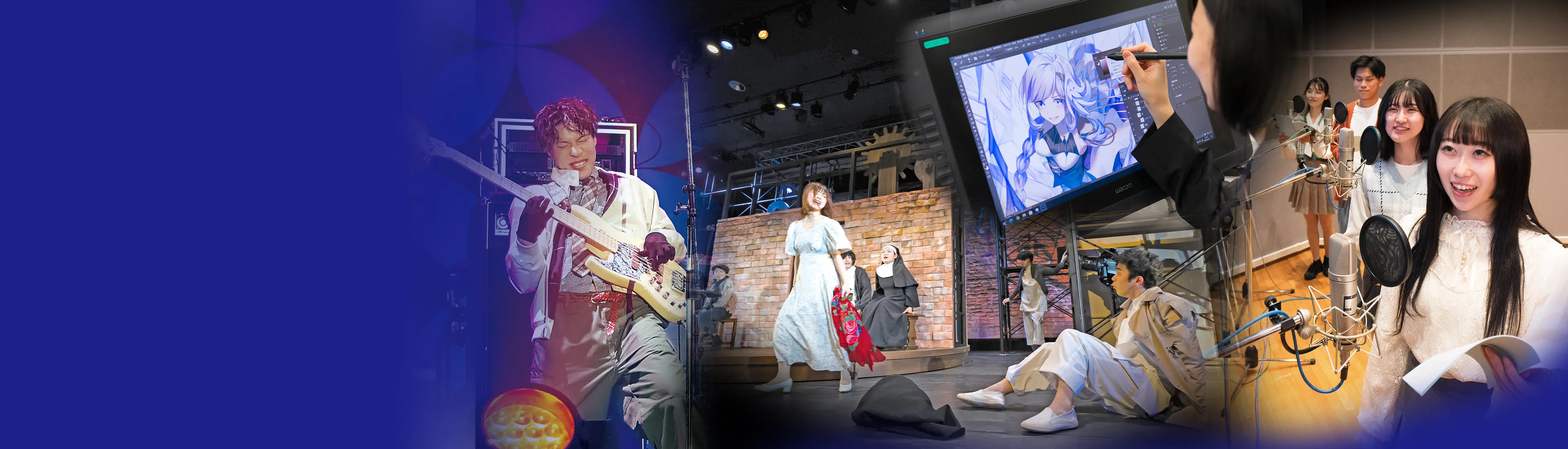 卒業生たちがクリエイティブな業界で活躍している様子