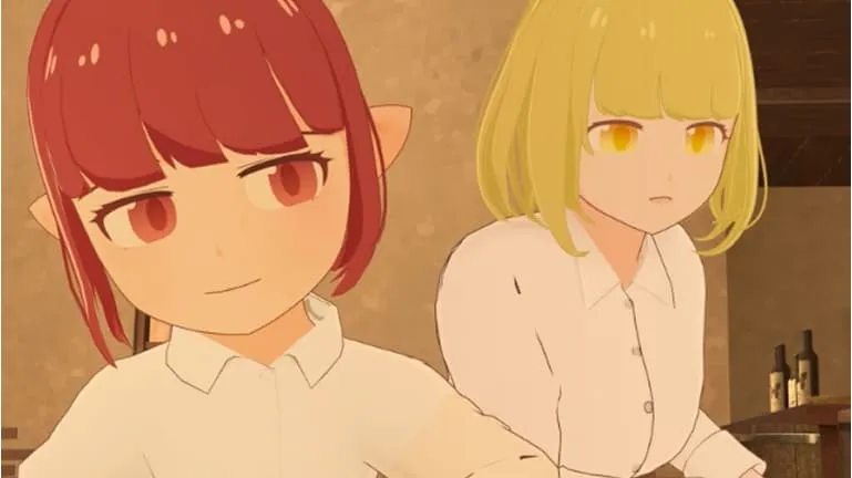 アニメイラスト風の2人の女の子