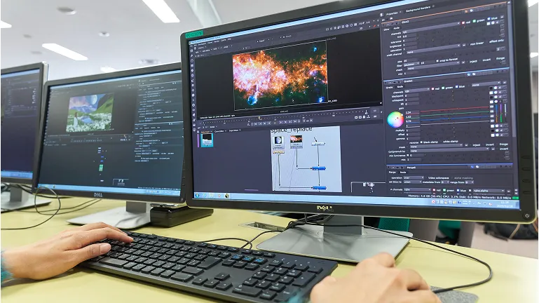 映像にエフェクトを追加している様子