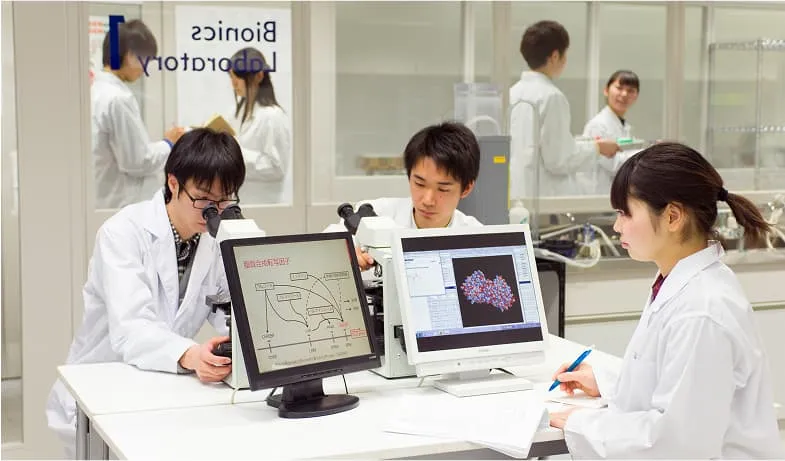 学生たちがPCで解析をしている様子