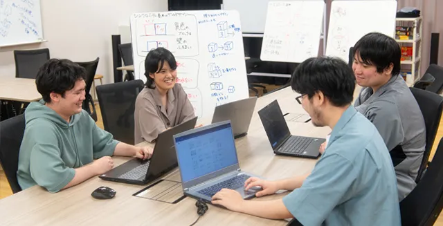 ミーティング中の生徒達の様子