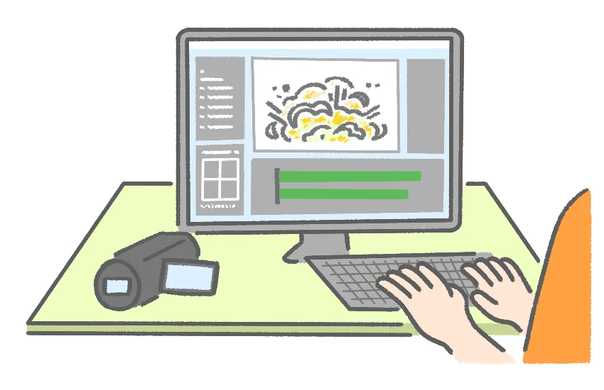 視覚効果を制作しているイラスト