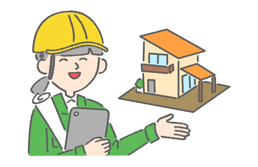 タブレットを持って現場に向かうイメージのイラスト