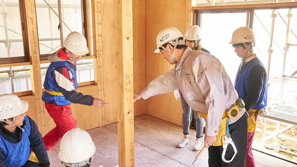 実習で使用されている生活空間を再現した設備や家具