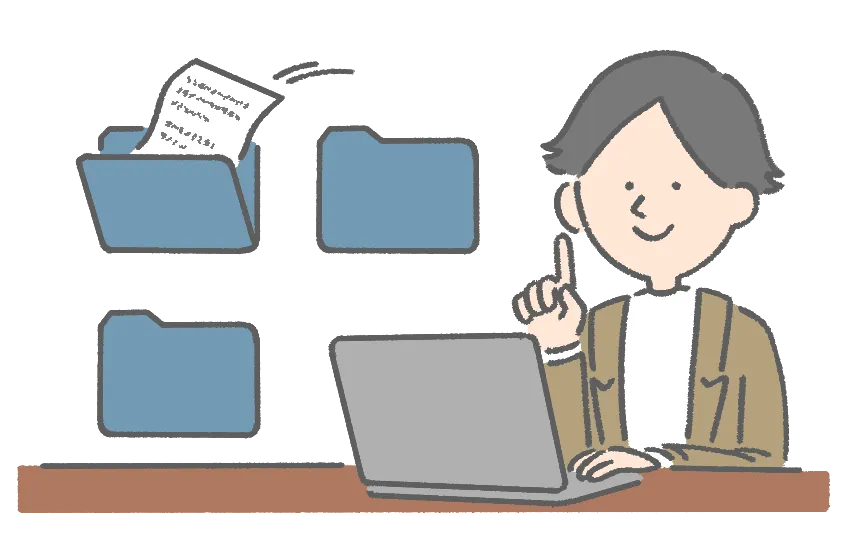 データを仕分けしているイメージのイラスト