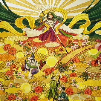 透明水彩で描かれた三貴神のイラスト