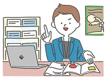 正面を向いて話す講師