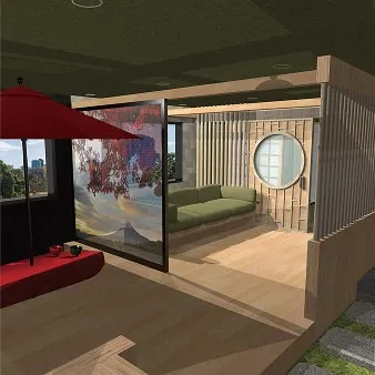 人が集まる空間をイメージしたインテリアコーディネート