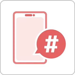 スマートフォンとハッシュタグのアイコン