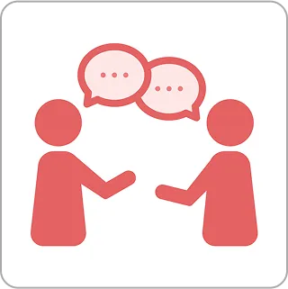 2人の人物が会話するアイコン