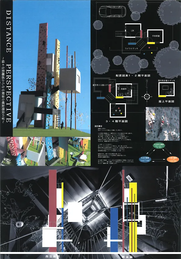 『DISTANCE PERSPECTIVE ~様々な距離感からなる健康な螺旋階段の家~』