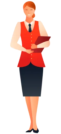 ノージャケットのホテルサービス担当のイラスト