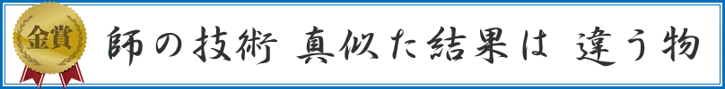 師の技術 真似た結果は 違う物