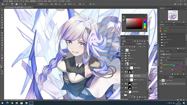 イラストが表示されているPhotoshopの作業画面