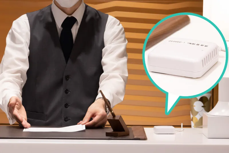 カウンターに配置されているセンサーユニットの位置を表示した画像