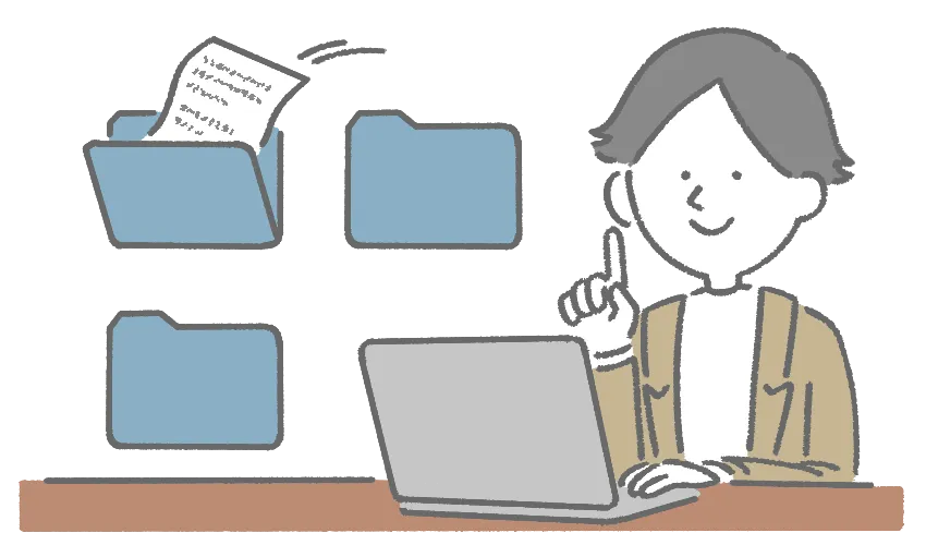 データを仕分けしているイメージのイラスト