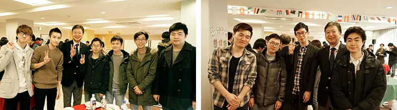 和気あいあいとした留学生たちとの記念写真2枚