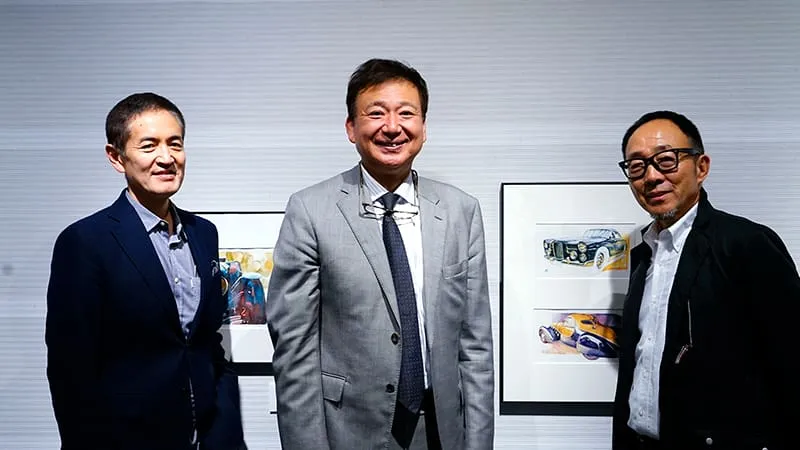 永島譲二氏、千葉理事長、由良拓也氏のスリーショット