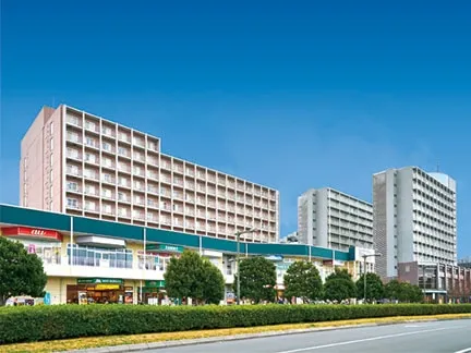 普遍的なデザインの学生寮遠景