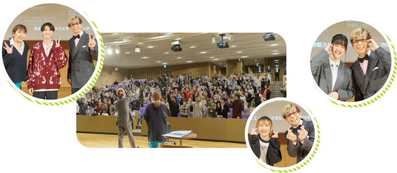 山寺さんと生徒たちの記念撮影