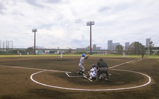 野球の試合中の風景