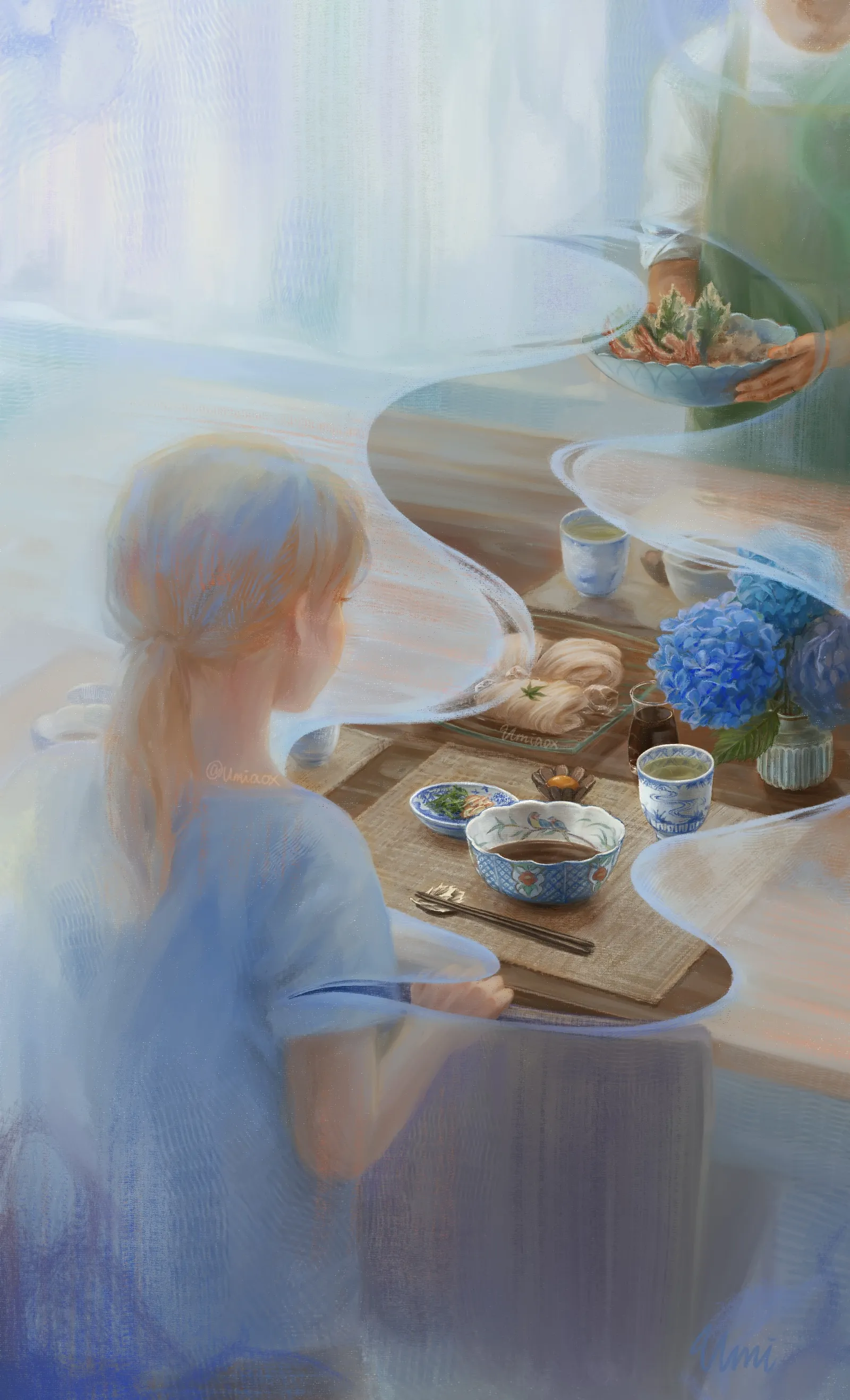 題材：夏「初夏の食卓」