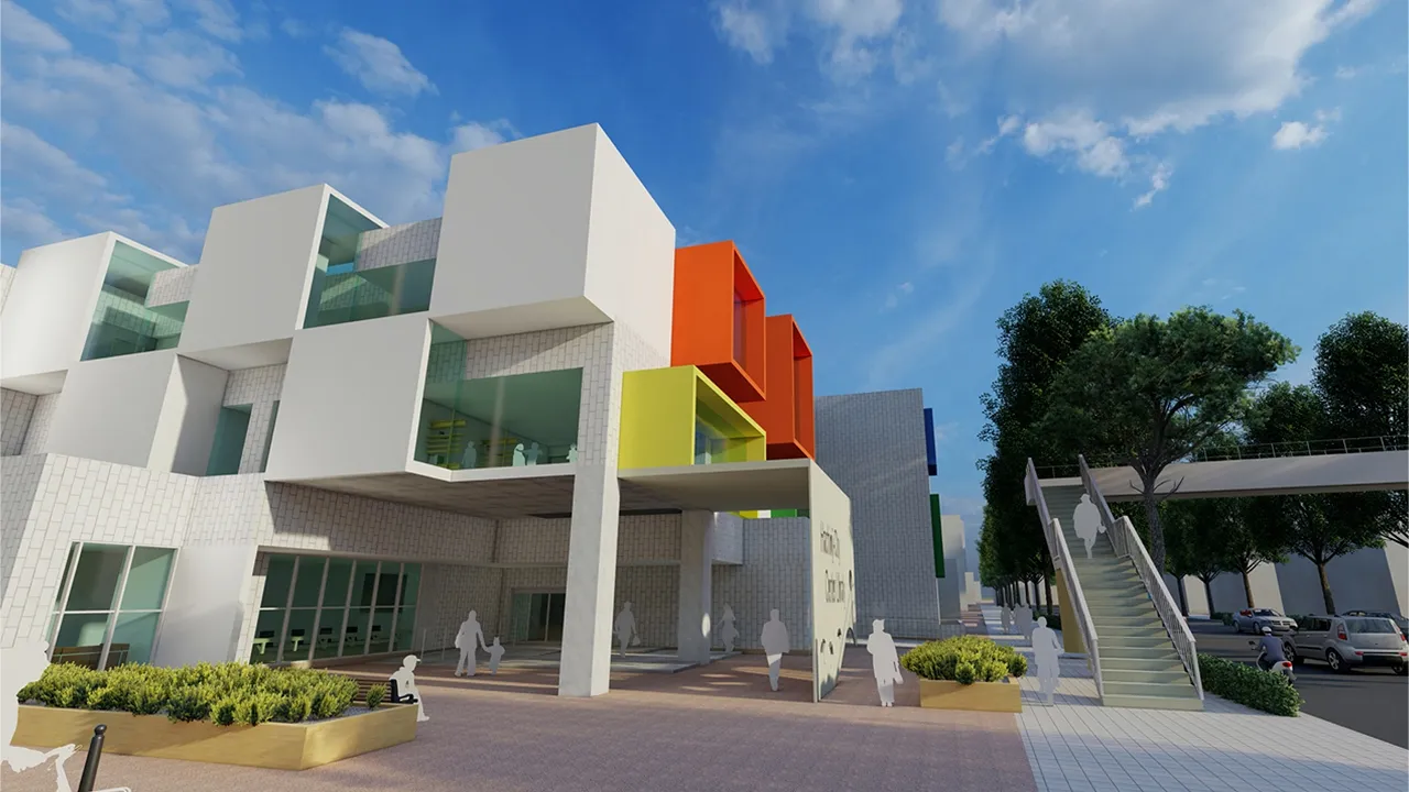 学生がBIMで作成した図書館の外観