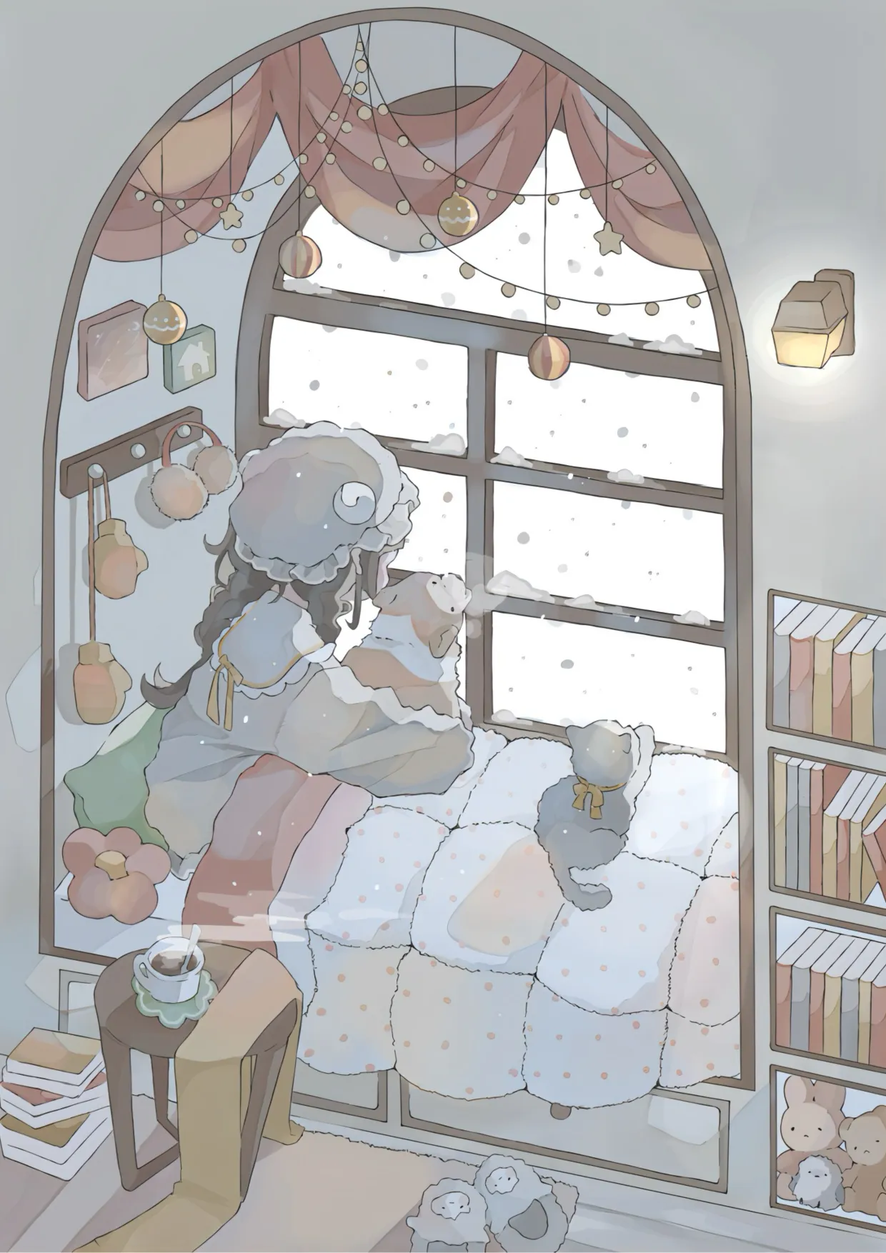 題材：冬「初雪」