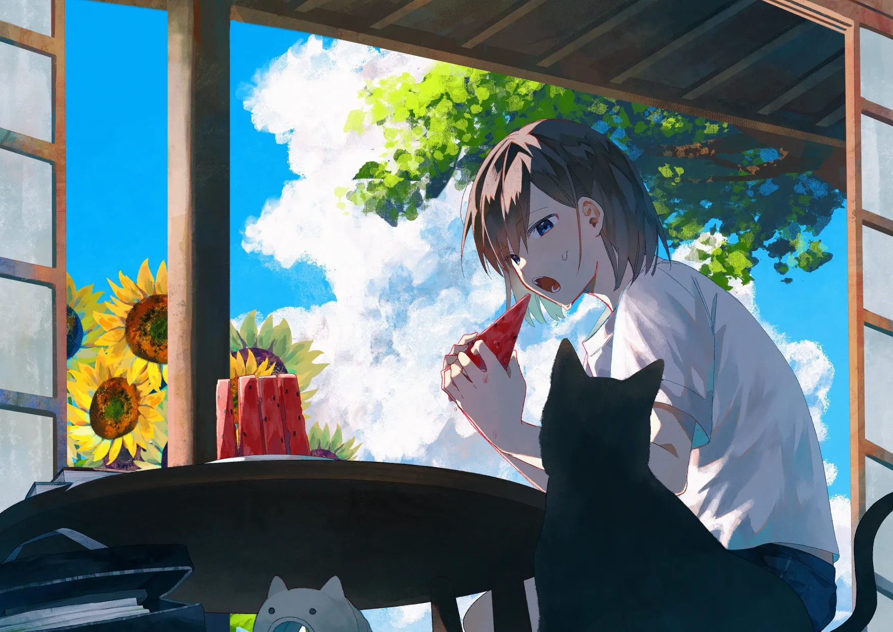 題材：夏「小さな友との避暑の時間」